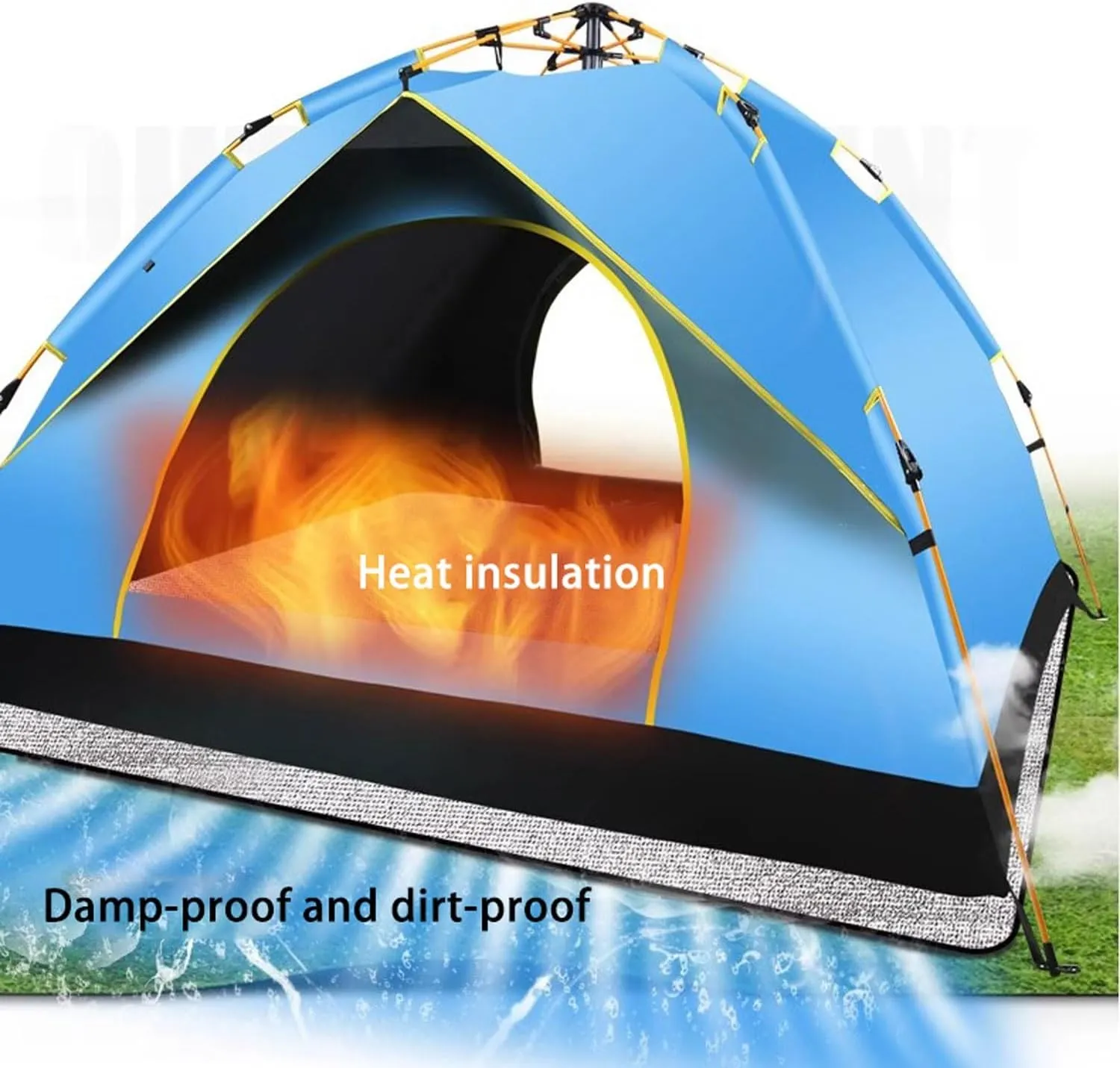 4mm Camping Mat Foam Foil Blanket for Camping Foam Pad Insulating Foil Mat Waterproof Double-Sided Moisture-Proof Foldable Sleeping Tent Pad Thermal Aluminum Camping mat for Reflecting Heat