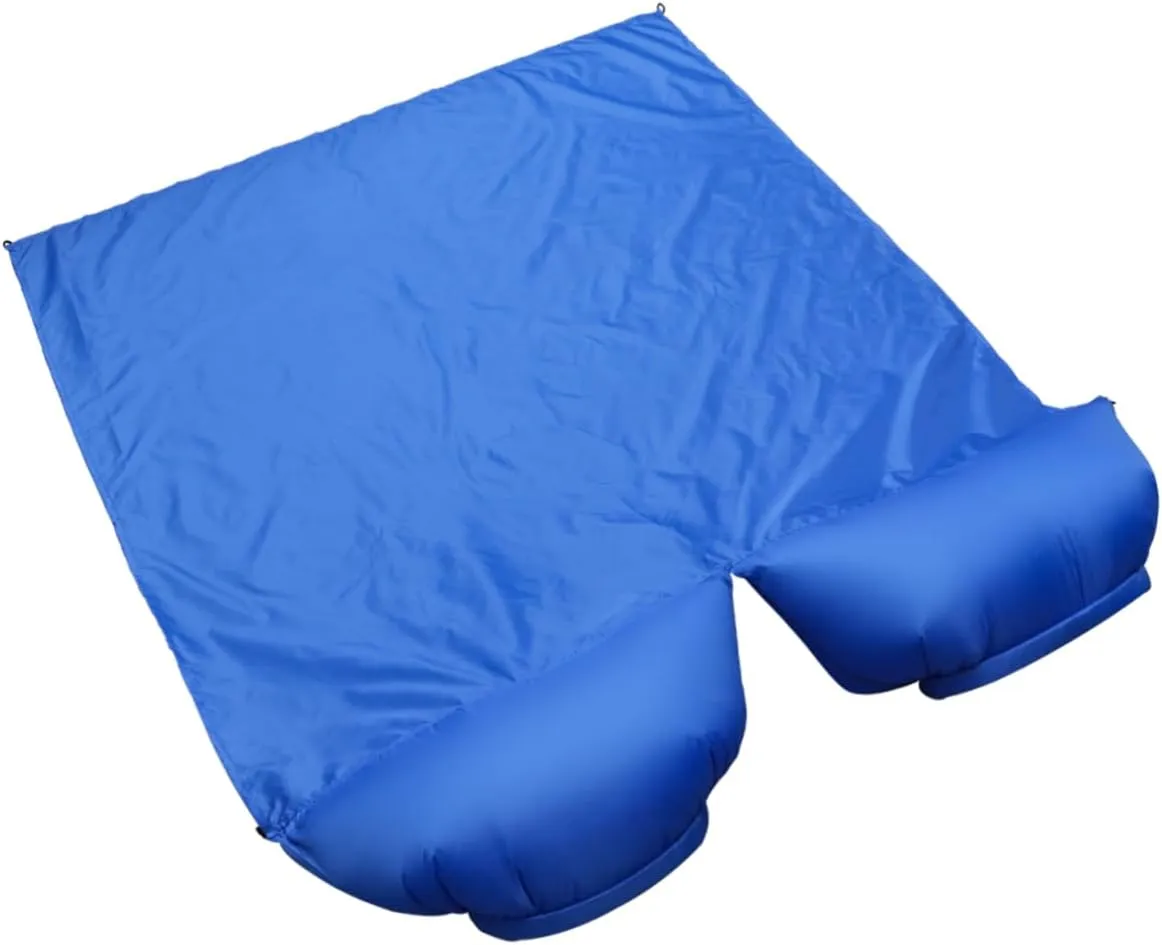 4Pcs Inflatable Travel Sleeping Mat Double Person Dampproof Pad with Reusable Ground Nails for Compact Lightweight Design for Beach Camping Hiking Blue