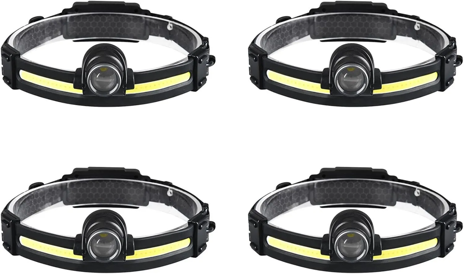4X Sensor Headlight Led Light Outdoor Strong Light Zoom Floodlight COB Head-Mounted Fishing Light Running Headlamp