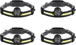 4X Sensor Headlight Led Light Outdoor Strong Light Zoom Floodlight COB Head-Mounted Fishing Light Running Headlamp