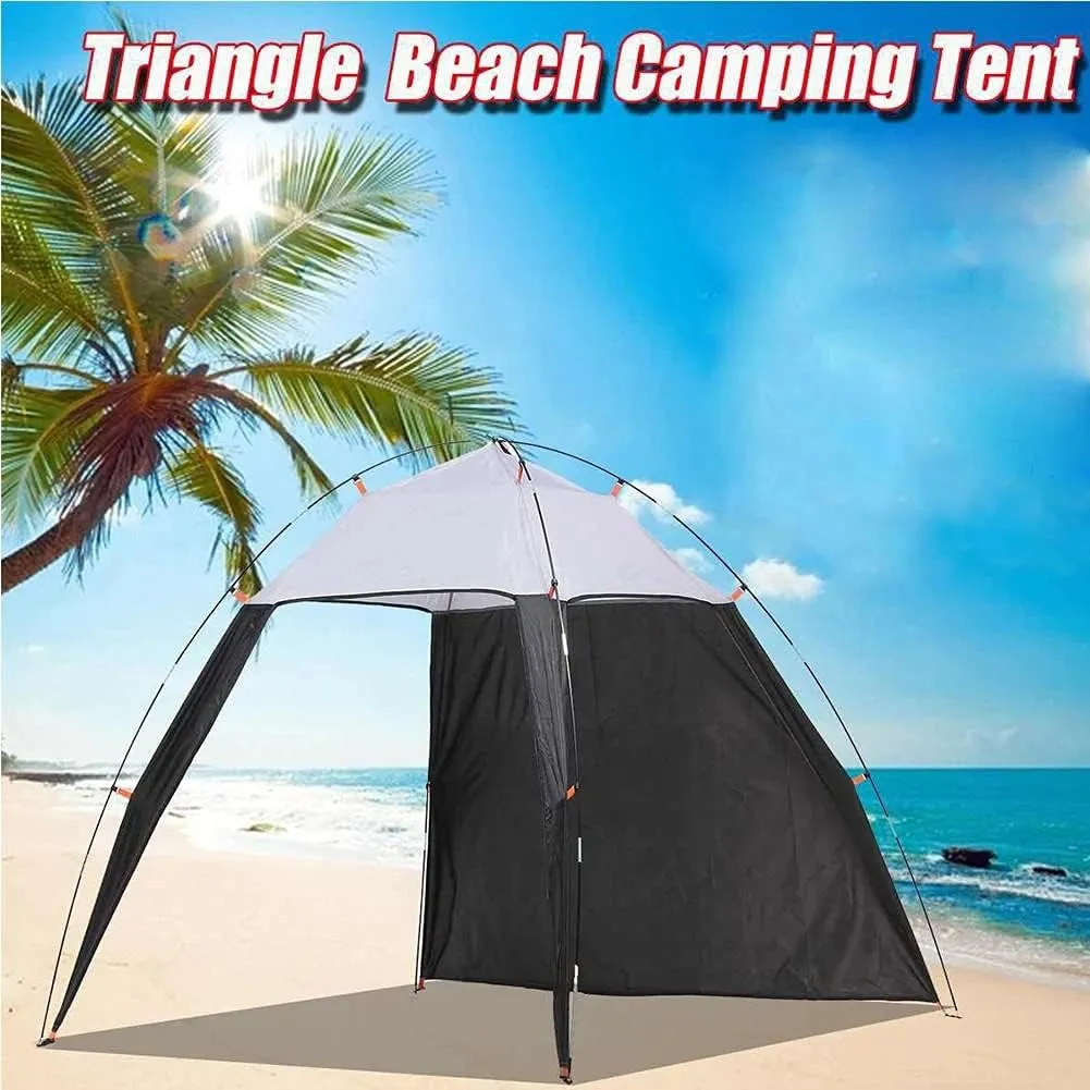 5-8 Person Outdoors Canopy Beach Shelter Sun Shade Tent Beach Sun Shade Shelter Canopy Instant Beach Tent Portable Sleeping Shelter