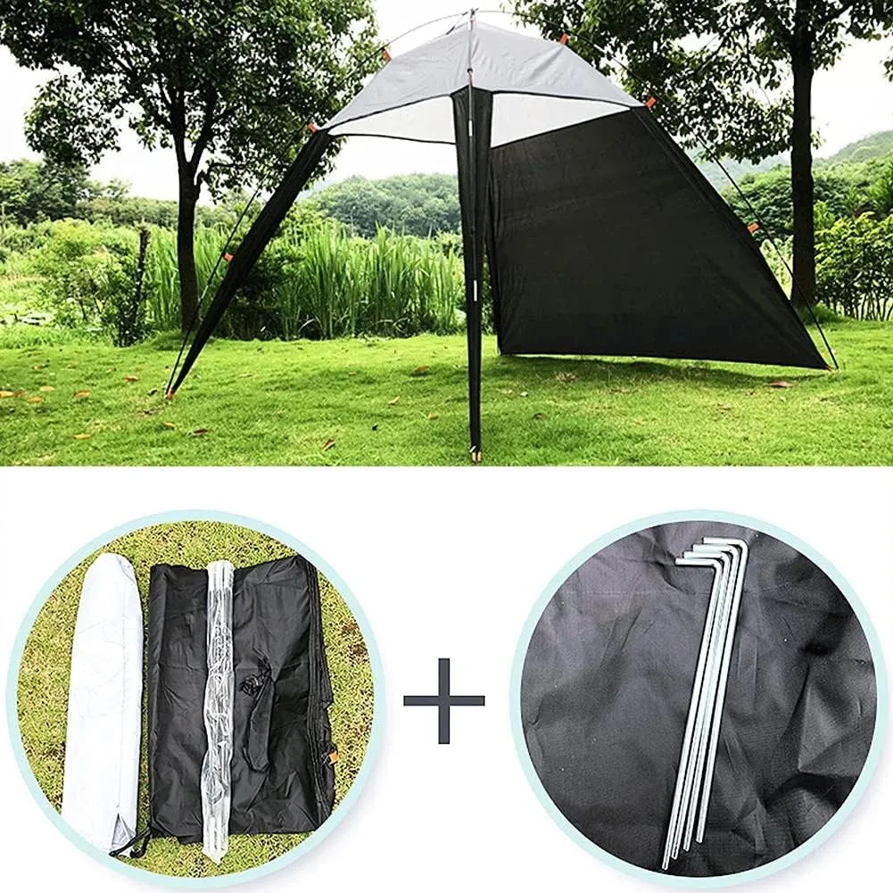 5-8 Person Outdoors Canopy Beach Shelter Sun Shade Tent Beach Sun Shade Shelter Canopy Instant Beach Tent Portable Sleeping Shelter