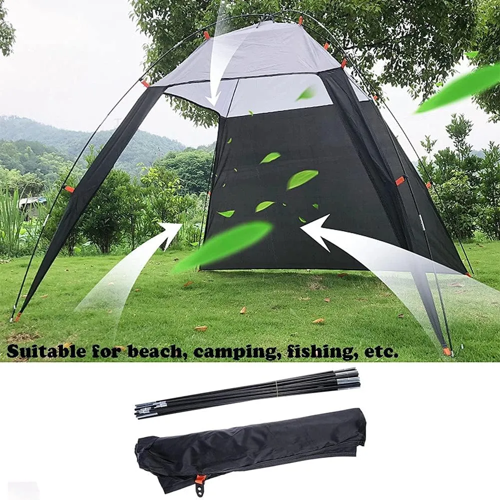 5-8 Person Outdoors Canopy Beach Shelter Sun Shade Tent Beach Sun Shade Shelter Canopy Instant Beach Tent Portable Sleeping Shelter