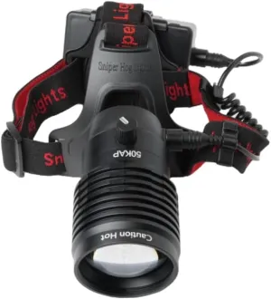 50KAP Headlamp Package with Red LED Light Module, Adjustable Beam Brightness, Long Range Red Headlamp Light for Night Time Predator, Hog and Coyote Hunting