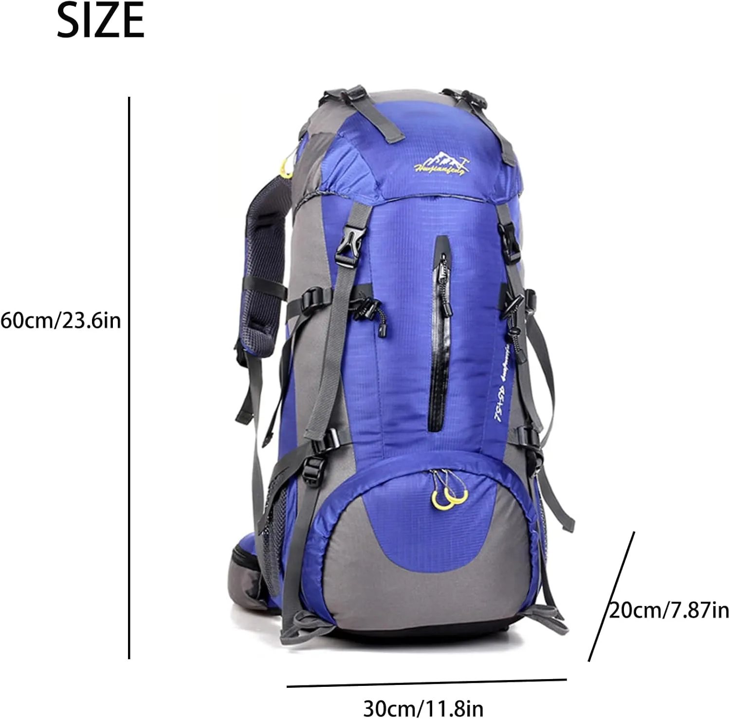 50L Hiking Backpack Waterproof Lightweight With Rain Cover,Outdoor Sport Daypack For Men Women Climbing Camping Touring