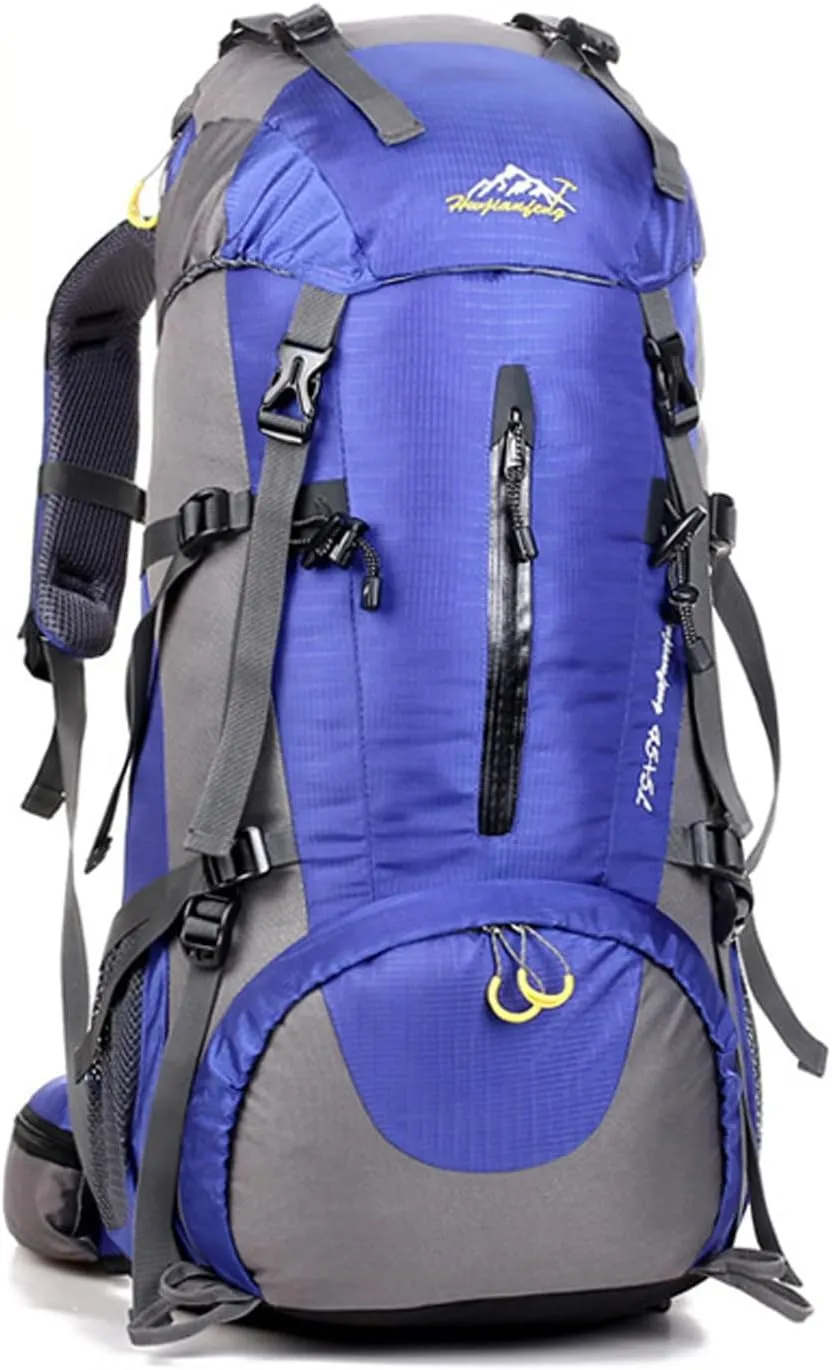 50L Hiking Backpack Waterproof Lightweight With Rain Cover,Outdoor Sport Daypack For Men Women Climbing Camping Touring