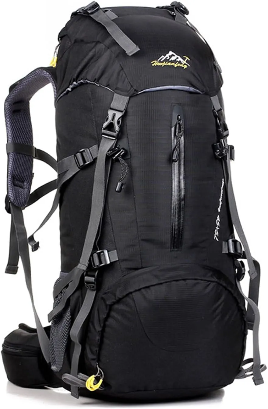 50L Hiking Backpack Waterproof Lightweight With Rain Cover,Outdoor Sport Daypack For Men Women Climbing Camping Touring