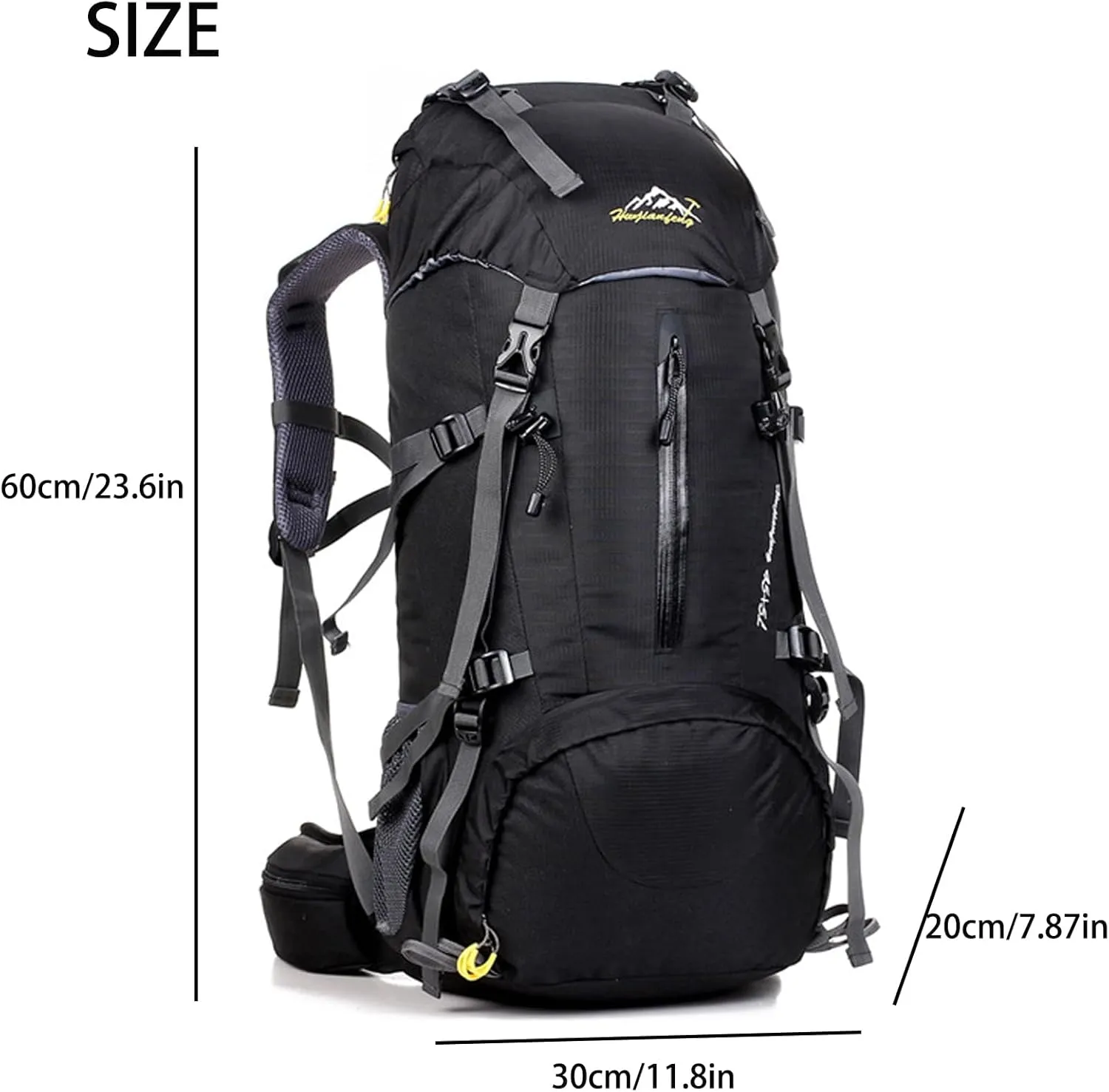 50L Hiking Backpack Waterproof Lightweight With Rain Cover,Outdoor Sport Daypack For Men Women Climbing Camping Touring