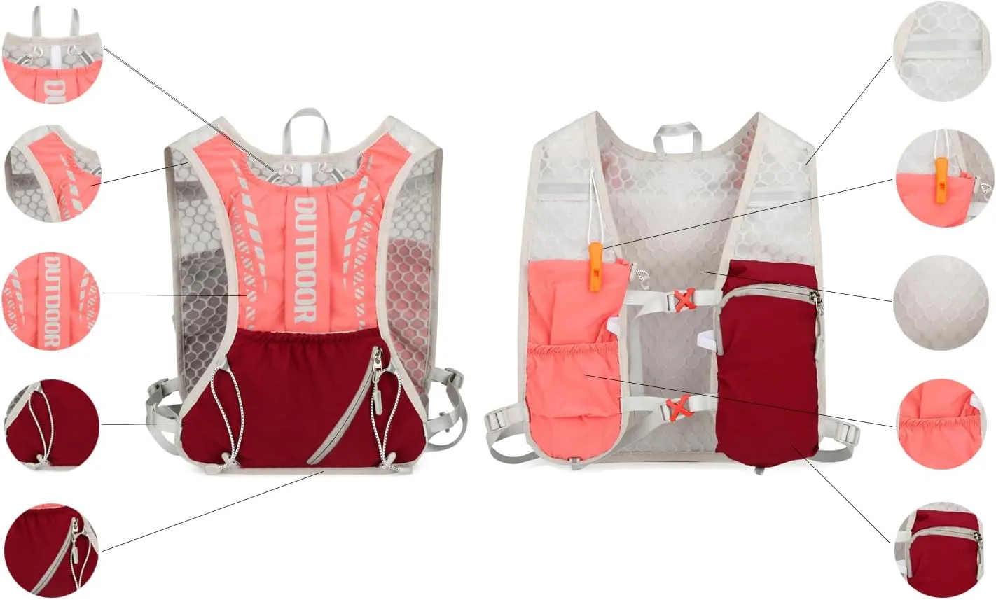5L Hydration Backpack for Men - Lightweight Running Vest with 1.5L Water Bladder, Water Backpack for Hiking, Running, Biking, and Raves- Reflective Design, Adjustable Straps