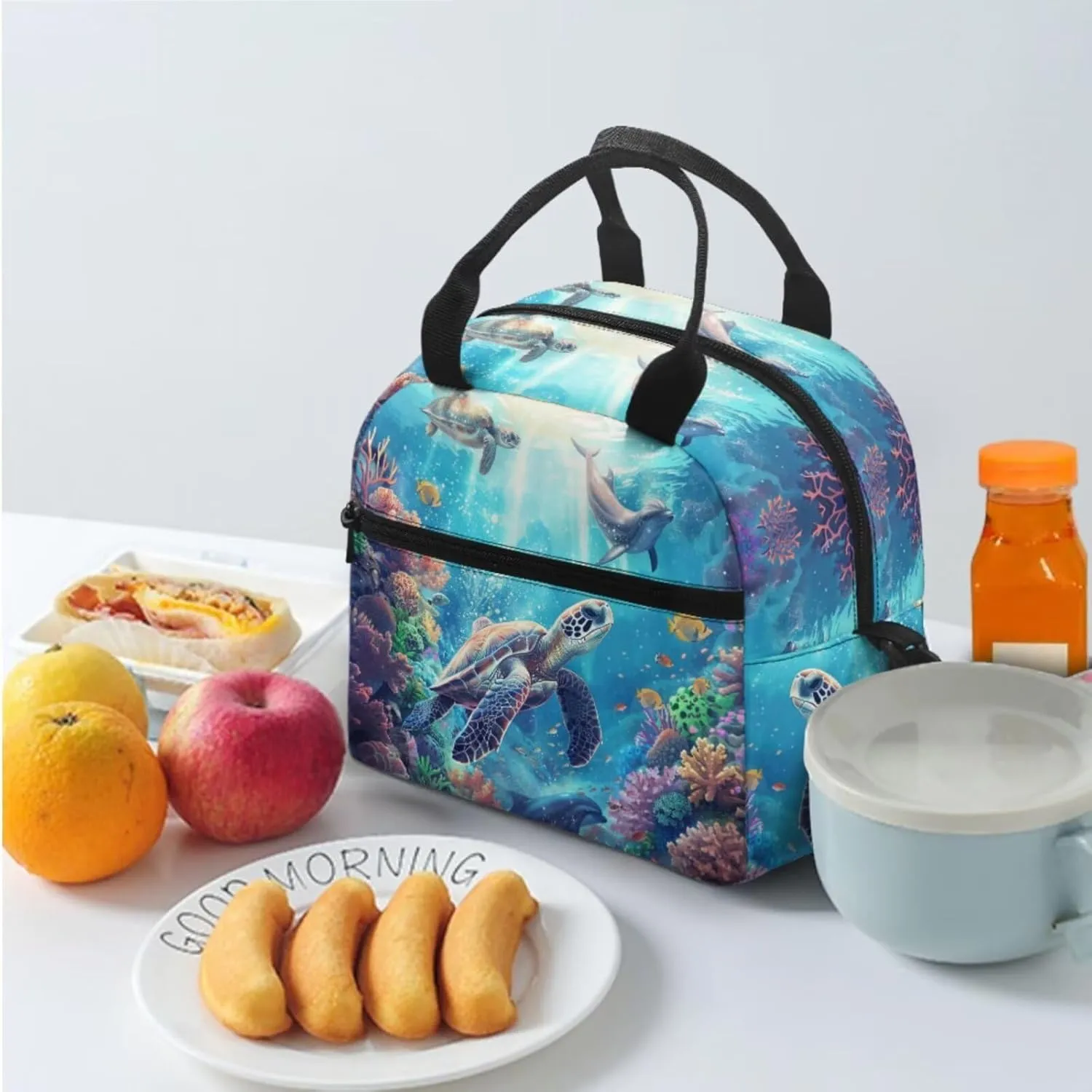 5th Grade School Bag Girls Age 10 Kids Tutrle Backpack Lunchbox Set 17 Inch Lightweight Bookbag 3 Piece School Supplies Ergonomic Support Blue