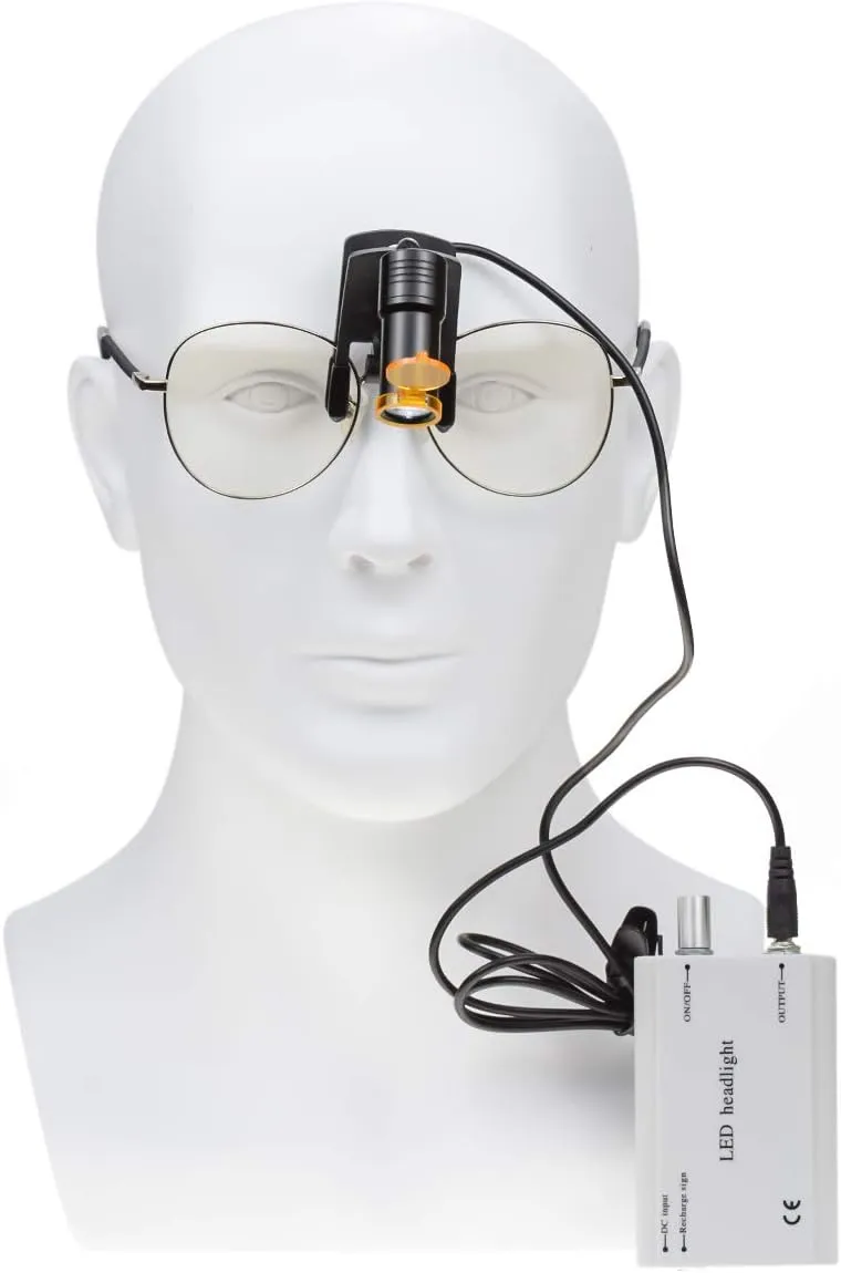 5W Headlamp for Loupes Lab Magnifier Magnification Binocular Belt-Clip 4 Colors (Silver)
