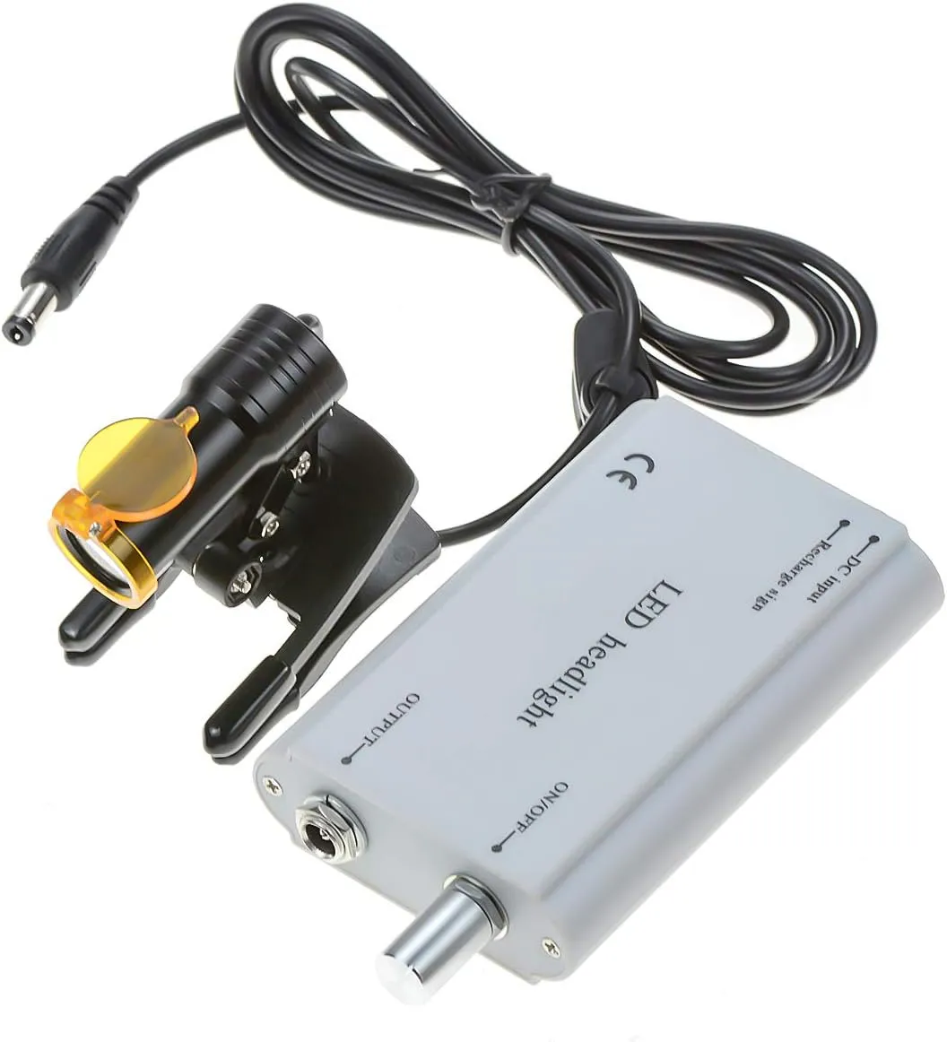 5W Headlamp for Loupes Lab Magnifier Magnification Binocular Belt-Clip 4 Colors (Silver)