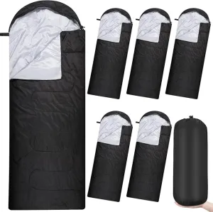 6 Pack Sleeping Bags for Adults Sleeping Bags 4 Season Warm Envelope Sleeping Bags Lightweight Waterproof Sleeping Bags with Compression Sack for Outdoor Camping Backpacking Hiking