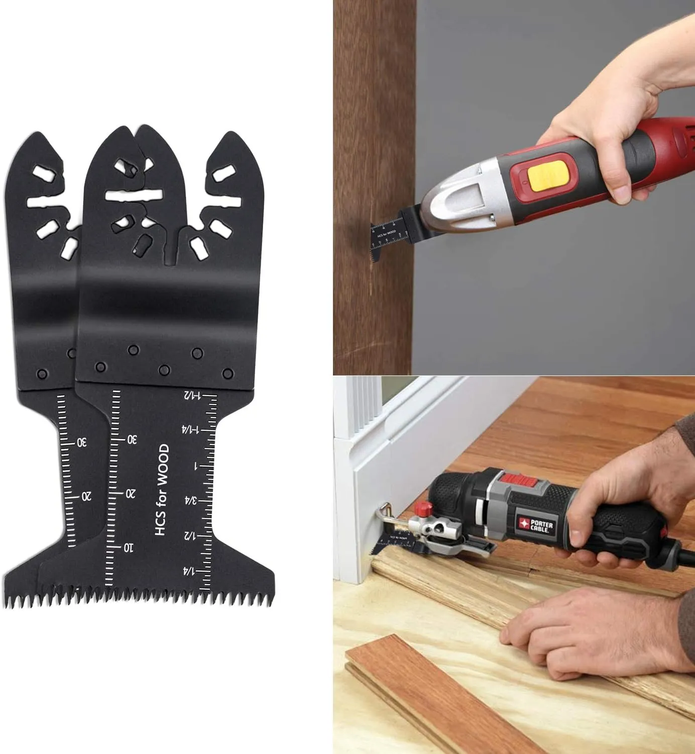 60 Oscillating Tool Saw Blades Multitool Quick Release Saw Blade Kit for Cutting Wood Plastic Soft Metal Fit Dewalt Makita Fein Multimaster Ryobi Bosch Milwaukee Chicago Craftsman (60 Pack)