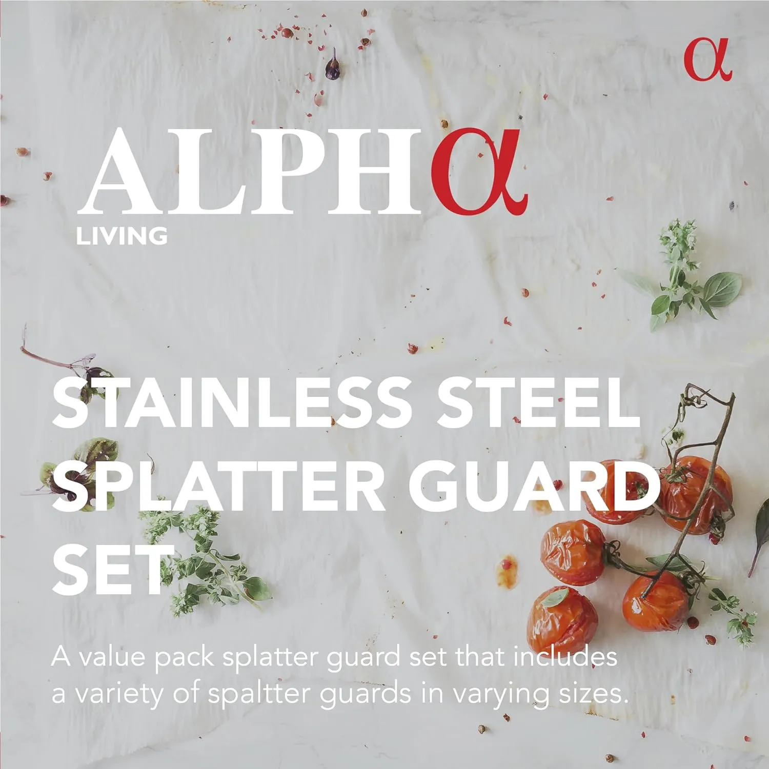 60134ST Set of 3 Splatter Screens – 13", 11.5", and 9.5" Stainless Steel Fine Mesh, Comfort Grip Handles – Grease & Oil Guard for Frying Pans, Boiling Pots, Safe Cooking Lid Set of 3