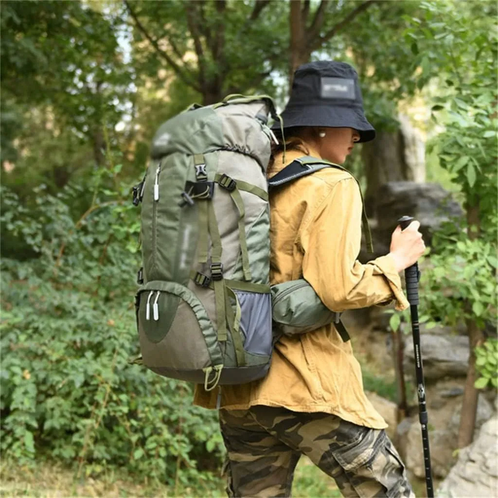 60L Mountaineering Bag Travel Backpack Outdoor Camping Rucksack Men's Backpack(Black)