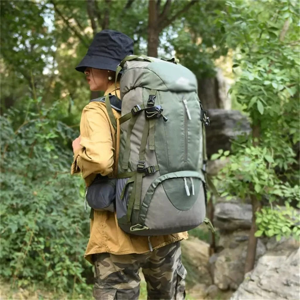 60L Mountaineering Bag Travel Backpack Outdoor Camping Rucksack Men's Backpack(Black)