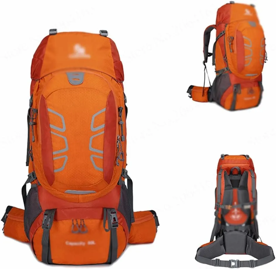 60L mountaineering hiking outdoor men's and women's bag camping mountaineering backpack travel bag(C)