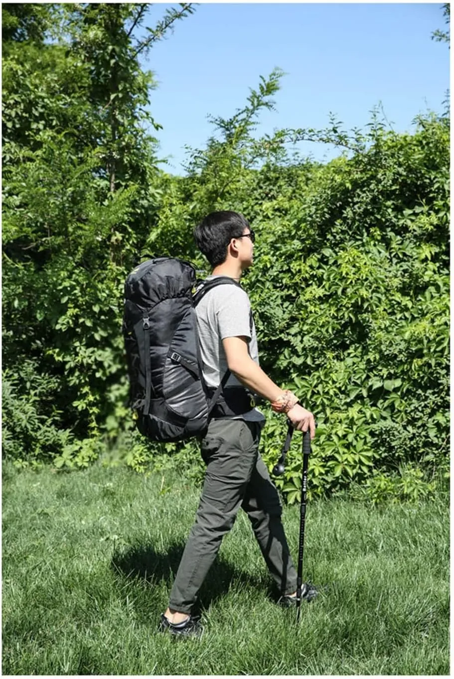 60L Outdoor Backpack Multi Pocket Camping Bag Hiking Backpack Large Capacity(C)