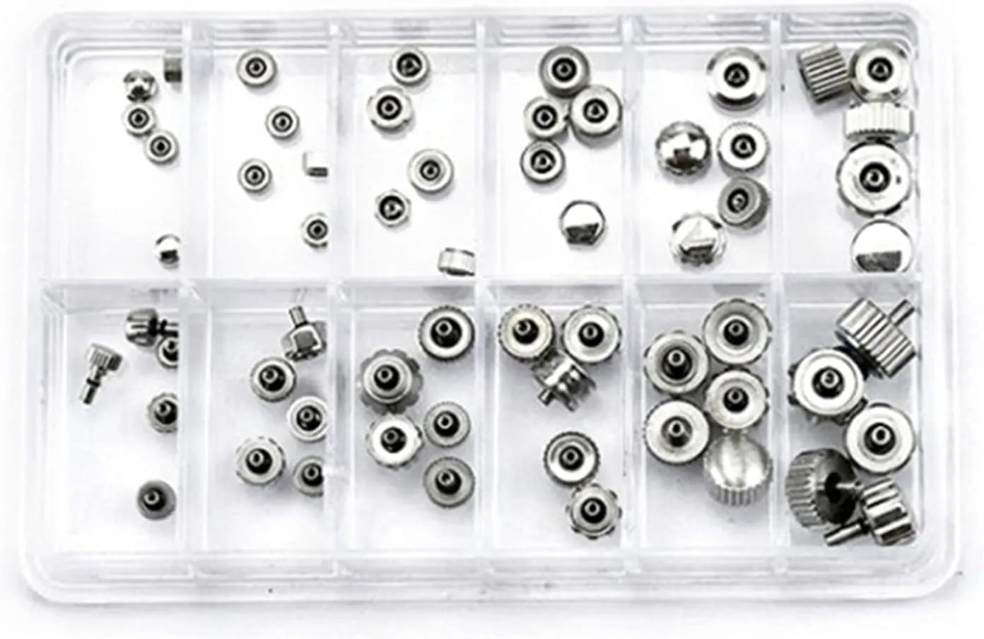 60Pcs Watch Crown Chronograph Button Watch Replacement Accessories Kit Watch Repairing Tool for Watchmakers Repair Tool kit