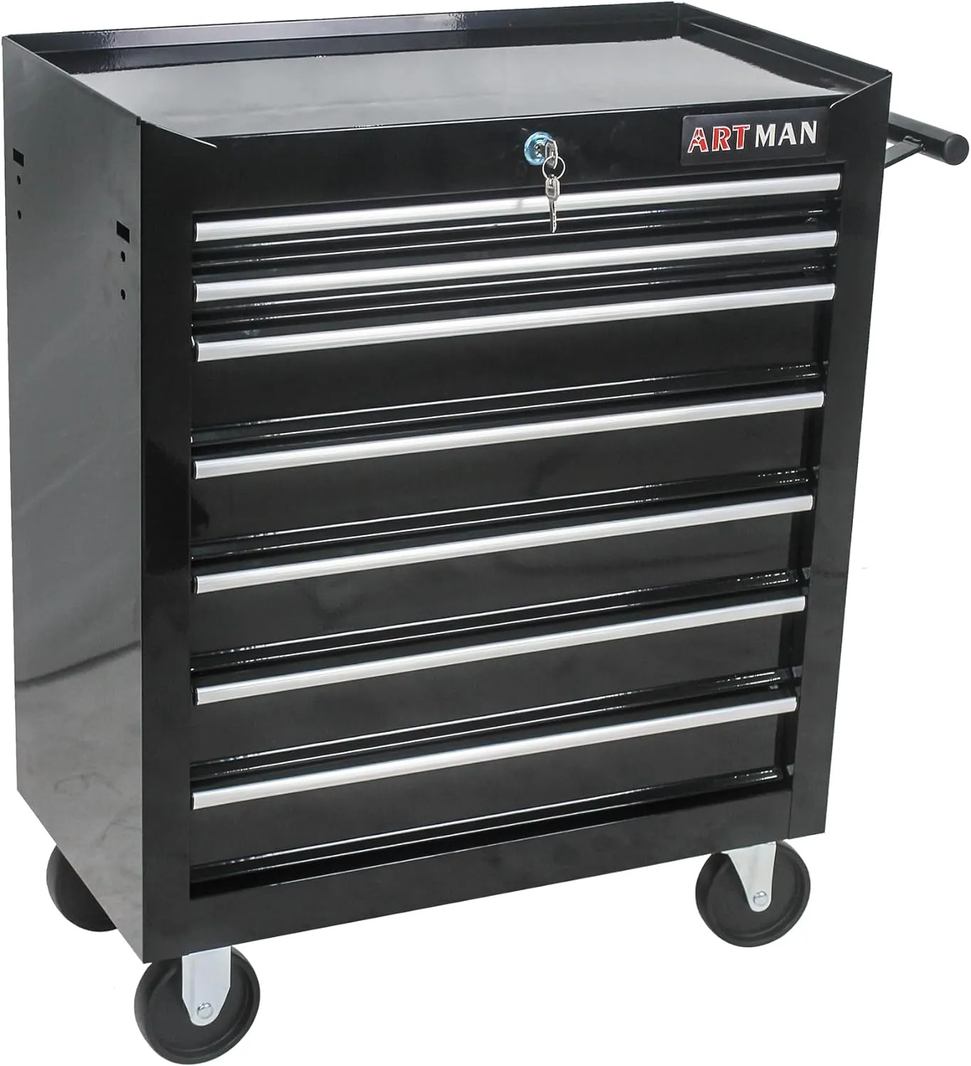 7 Drawers Tool Cart on Wheels,Multifunctional Rolling Tool Chest Tool Storage,Drawers Rolling Tool Trolley Organizer Tool Case for Garage,Warehouse,Workshop,Repair Shop (7 Drawers-29.9"H-Black)