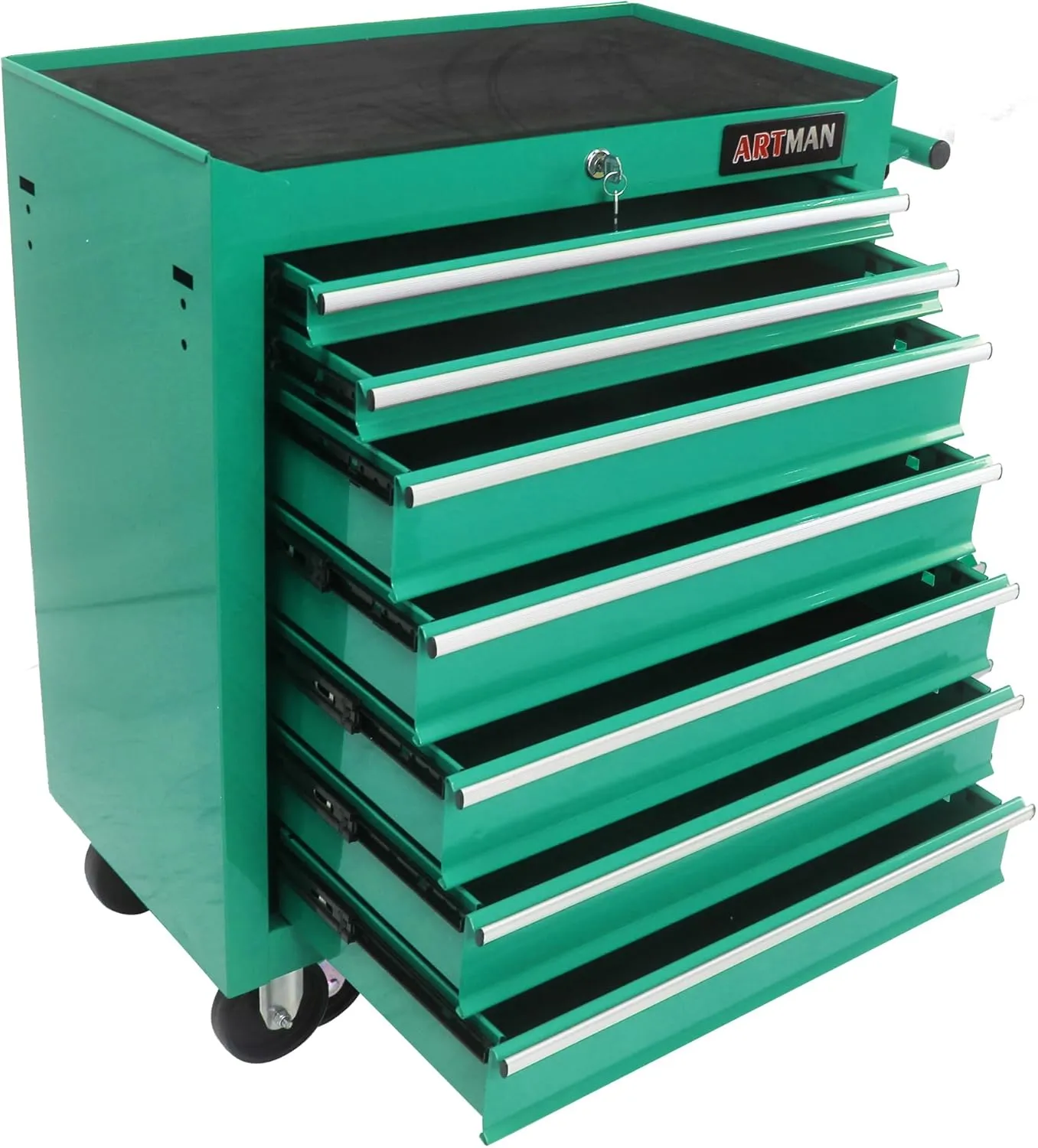 7 Drawers Tool Cart on Wheels,Multifunctional Rolling Tool Chest Tool Storage,Drawers Rolling Tool Trolley Organizer Tool Case for Repair Shop,Garage,Warehouse,Workshop (7 Drawers-29.9"H-Green)