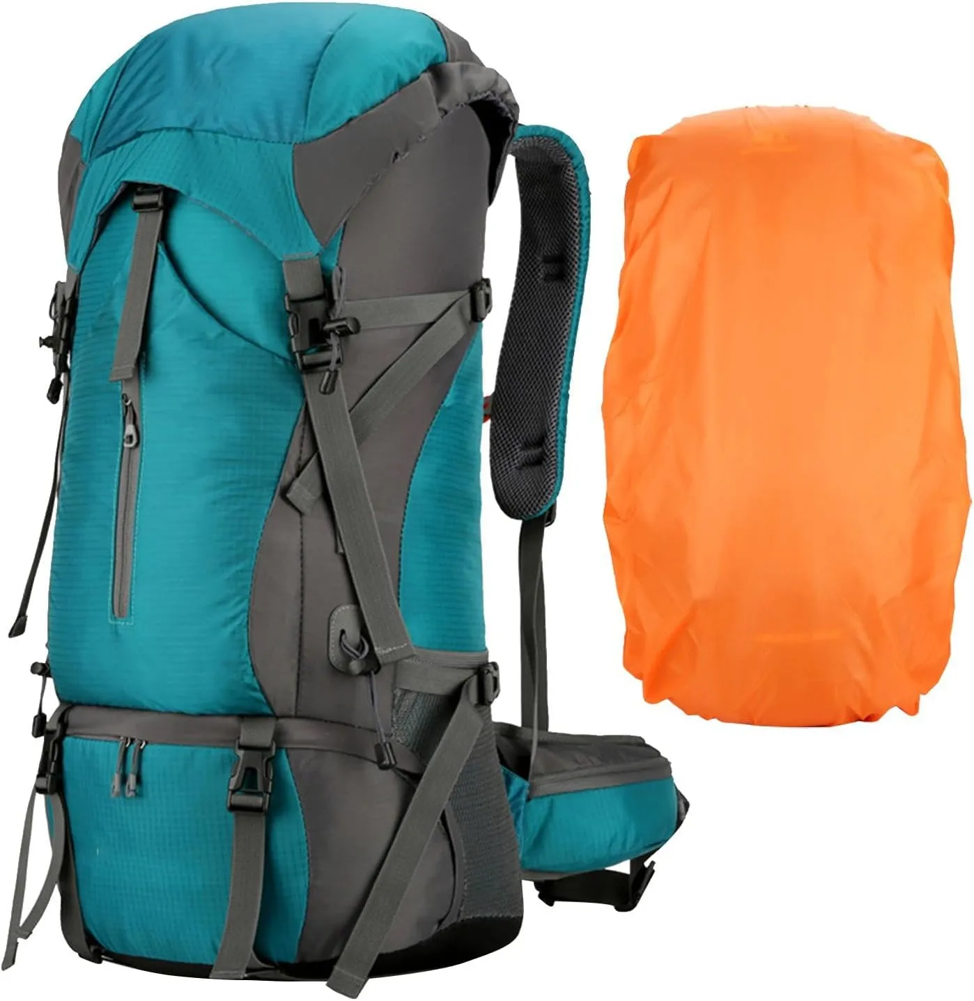 70L Hiking Backpack - 70L Padded Foldable Hiking Backpack | Camping Gear Daypack | Outdoor Sports Mountaineering Bag | Ergonomic Breathable Rucksack with Adjustable Shoulder Straps for Trekking