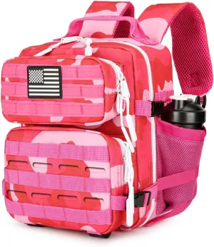 9L Mini Tactical Backpack 9L Assault Pack 9L Tactical Backpack Hiking Fitness Backpack(Rose red cp)