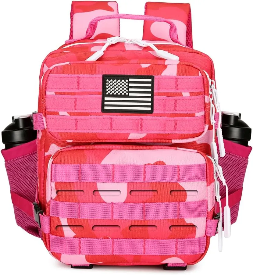 9L Mini Tactical Backpack 9L Assault Pack 9L Tactical Backpack Hiking Fitness Backpack(Rose red cp)