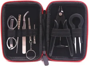 9pcs Repair Tool Kit With Ceramics Tweezers, Cotton Scissors, Brush, Screwdrivers, Winding Bar, Spout Pliers, Curved Tip Manganese, Storage Bag Repair Tool Accessories Blacksmith Tool Kit