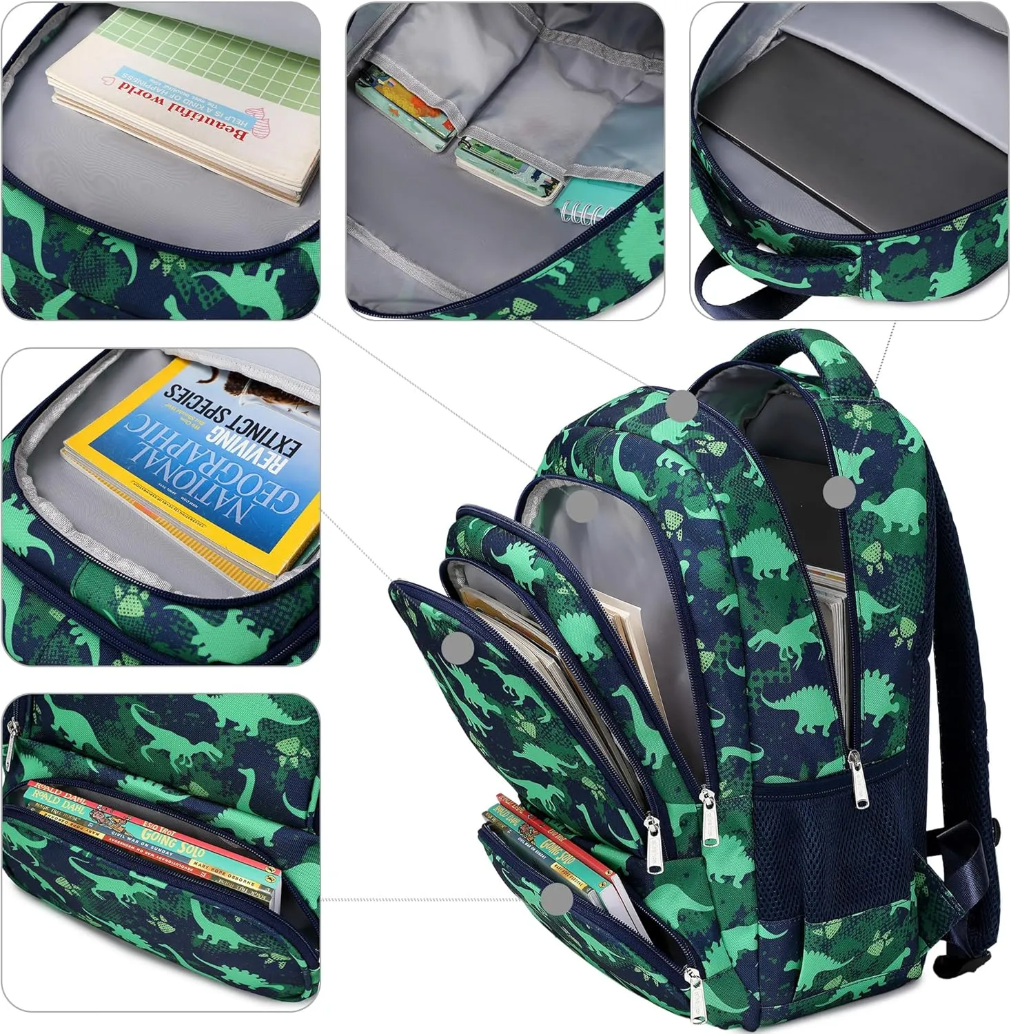 abshoo Dinosaur Backpack For Boys Kindergarten Elementary Bookbag Lightweight Kids School Bag (Dinosaur)