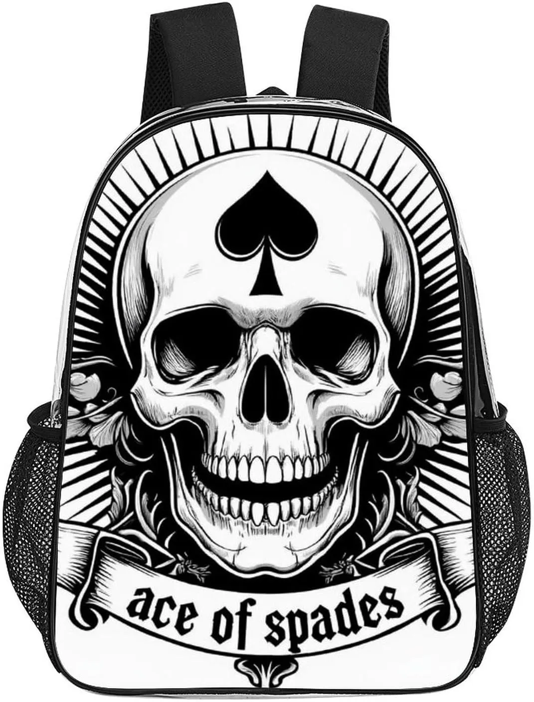 Ace Of Spades Skull Art Shoulder Book Bags Transparent Multipurpose Anti-Theft Carry On Bag Large Capacity Travel Hiking & Camping Rucksack