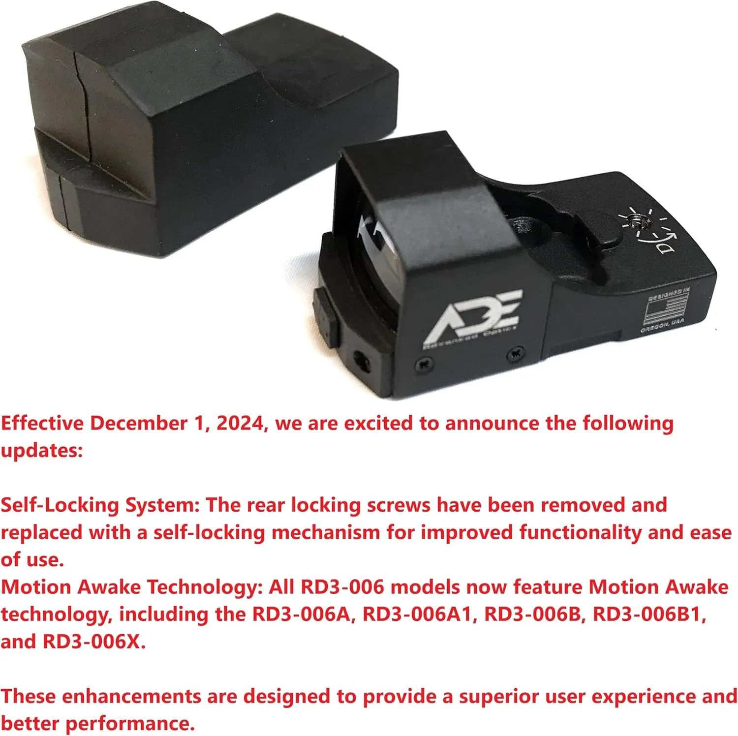 Ade Advanced Optics Huracan Green Dot Reflex Sight for Handgun - Compatible with Doctor/Venom/Fastfire Red Dot Footprint