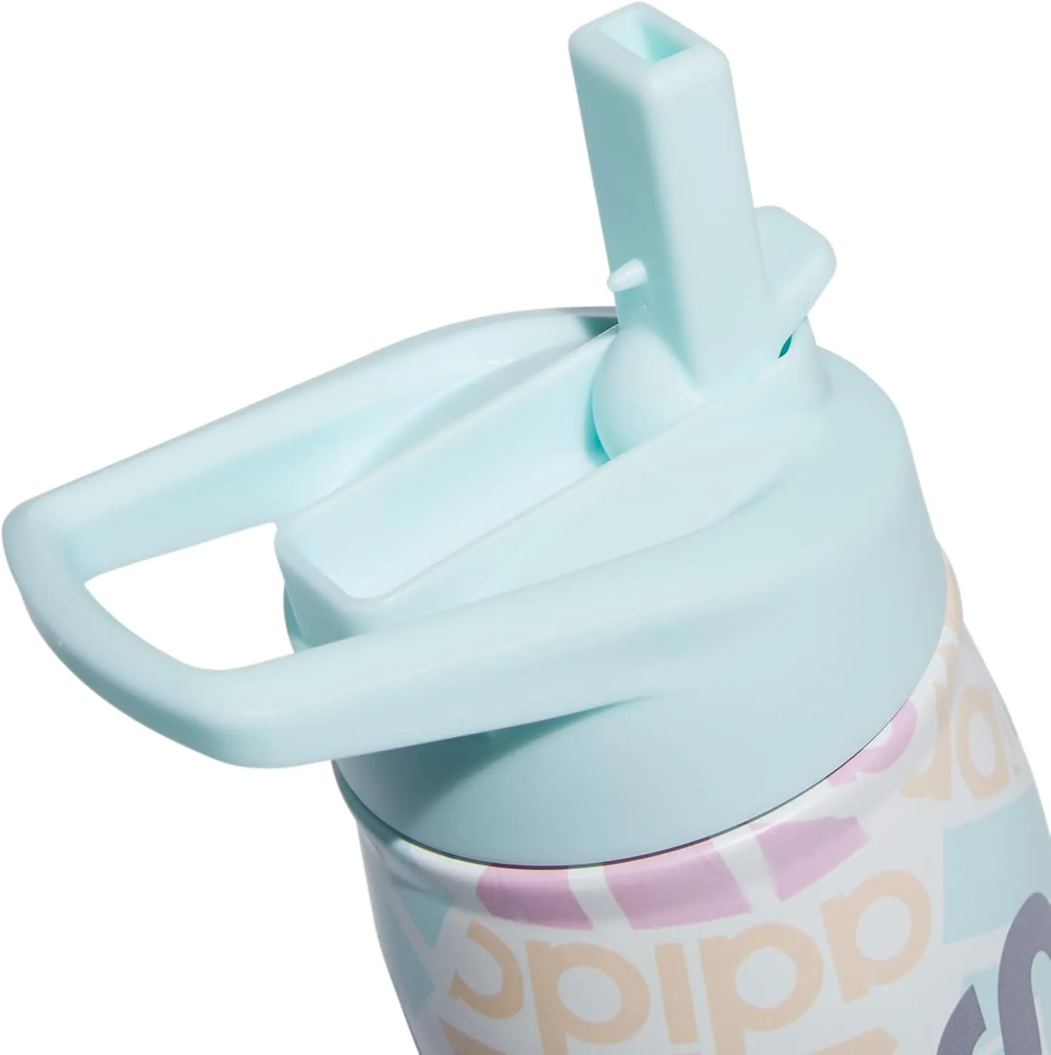 adidas 600 ML (20 oz) Straw Top Metal Water Bottle, Hot/Cold Double-Walled Insulated 18/8 Stainless Steel, Adi Multi Collage/Almost Blue/Grey, One Size