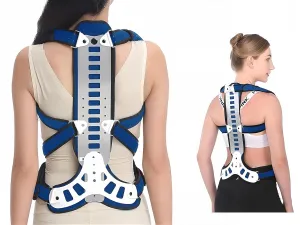 Adjustable Spine Posture Corrector with Back Support – For Hunchback, Scoliosis, Kyphosis, and Vertebral Compression Fractures – Suitable for Children, Adults, and Elderly (Blue, M)