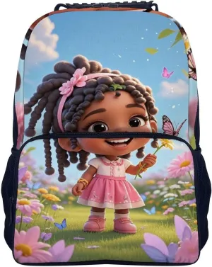 Adults Lightweight Colorful Afro American Black Woman With Butterflies Art Shoulder Book Bags Big Capacity Shoulder Bag With Adjustable Shoulder Straps for Trekking Work Walking Cycling