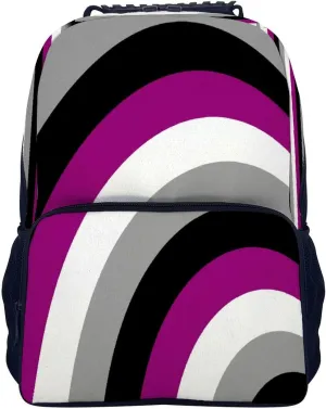 Adults Lightweight LGBTQ Asexual Flag Abstract Colorful Rucksacks Large Capacity Bookbag With Adjustable Shoulder Straps for Trekking Outdoors Bicycle