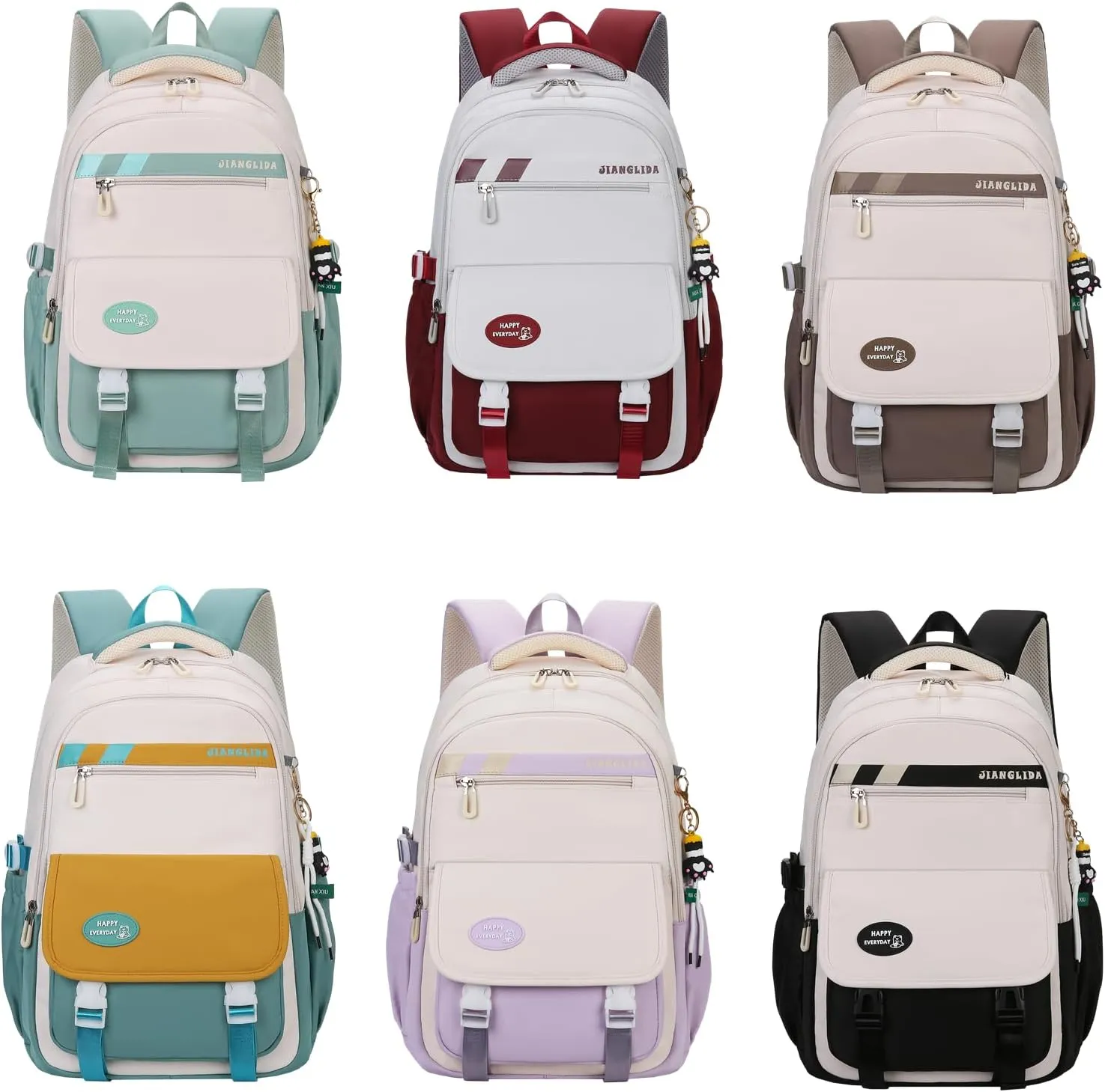 Aesthetic Backpack for Girls Cute Kids Bookbag Elementary Middle School Backpack for Teens Lightweight Classic Travel Backpack