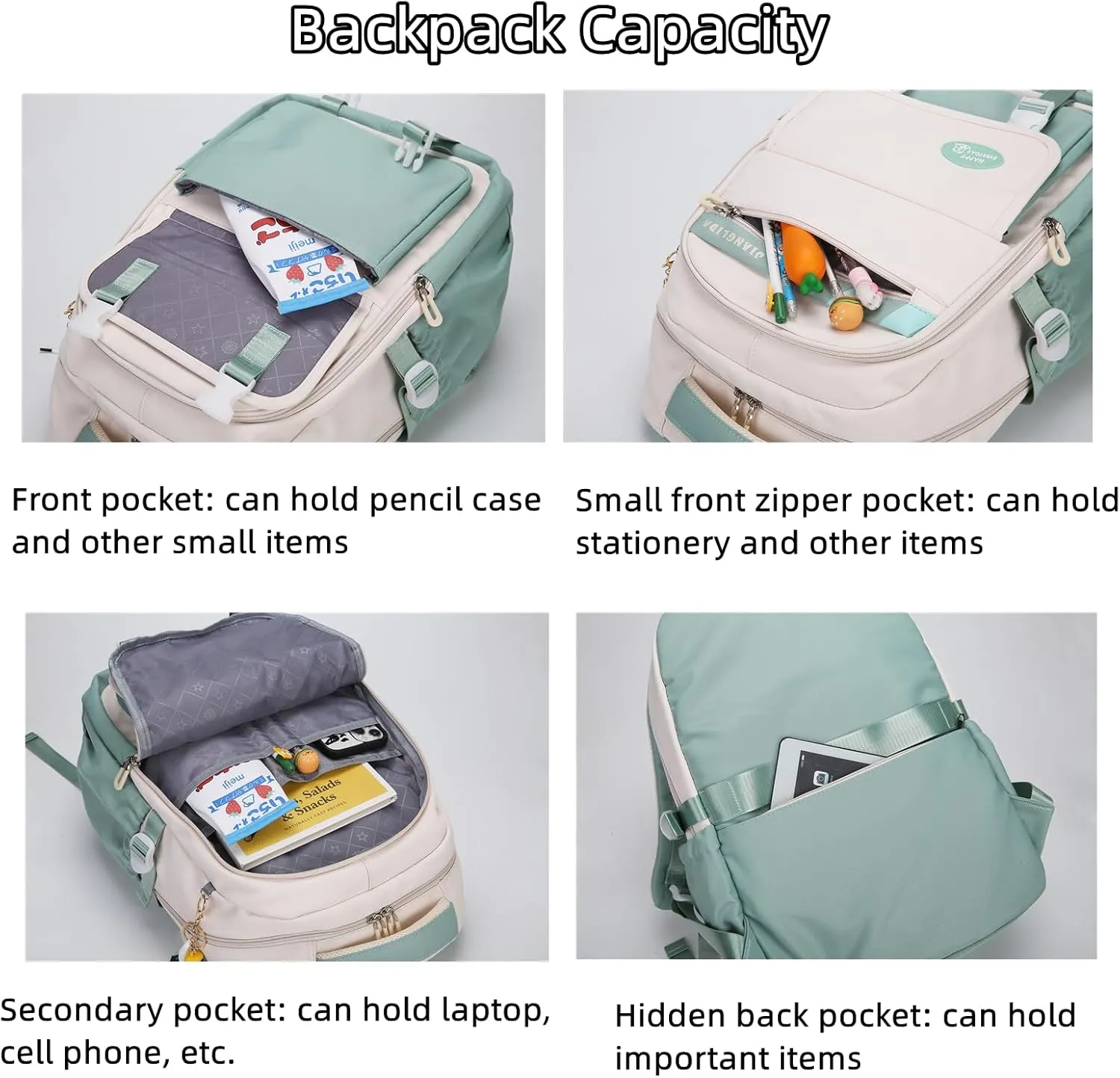 Aesthetic Backpack for Girls Cute Kids Bookbag Elementary Middle School Backpack for Teens Lightweight Classic Travel Backpack