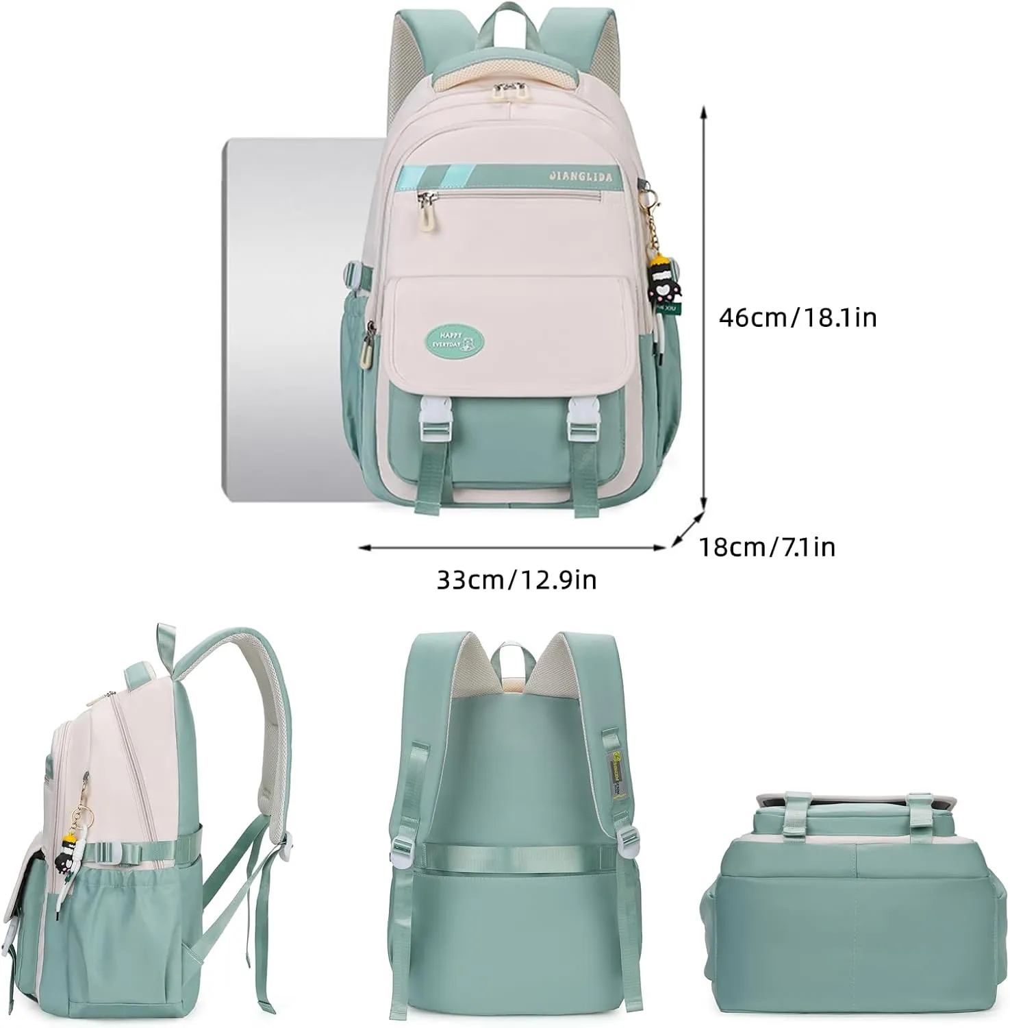 Aesthetic Backpack for Girls Cute Kids Bookbag Elementary Middle School Backpack for Teens Lightweight Classic Travel Backpack