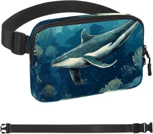 Aesthetic Whale-848 Belt Bag for Men and Women Fanny Pack,Belt Bag with Adjustable Strap,Fashion Crossbody Everywhere Belt Bag for Travel Outdoors Running Hiking