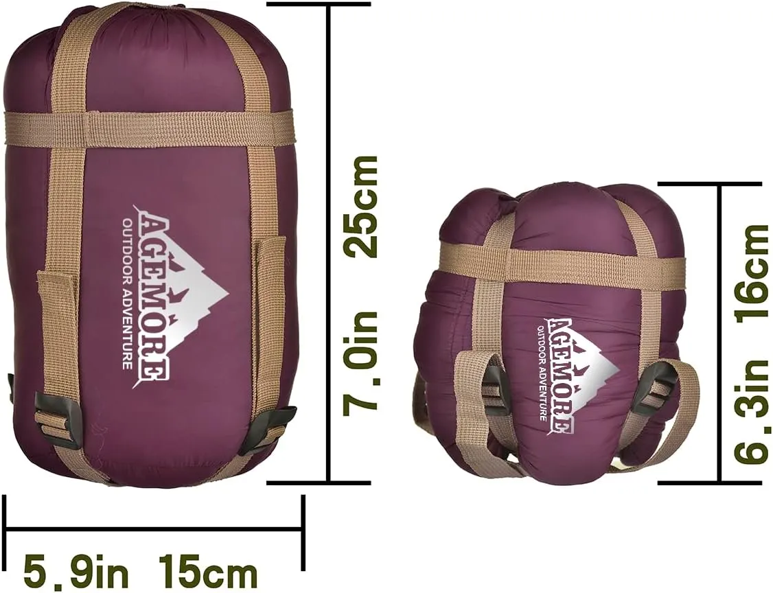 AGEMORE Ultralight Warm Weather Envelope Sleeping Bag, Lightweight Waterproof Compact Sleeping Bag, for Spring Summer & Fall, 75’’L X 30’’W Fit for Kids Teens Or Adults Outdoor Camping & Backpacking