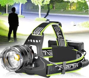 Aikertec LED Rechargeable Headlamp, 1200Lumen Super Bright Headlamp Flashlight with 8 Modes, Motion Sensor, Zoomable, Waterproof Headlight for Camping, Hunting, Running, Fishing
