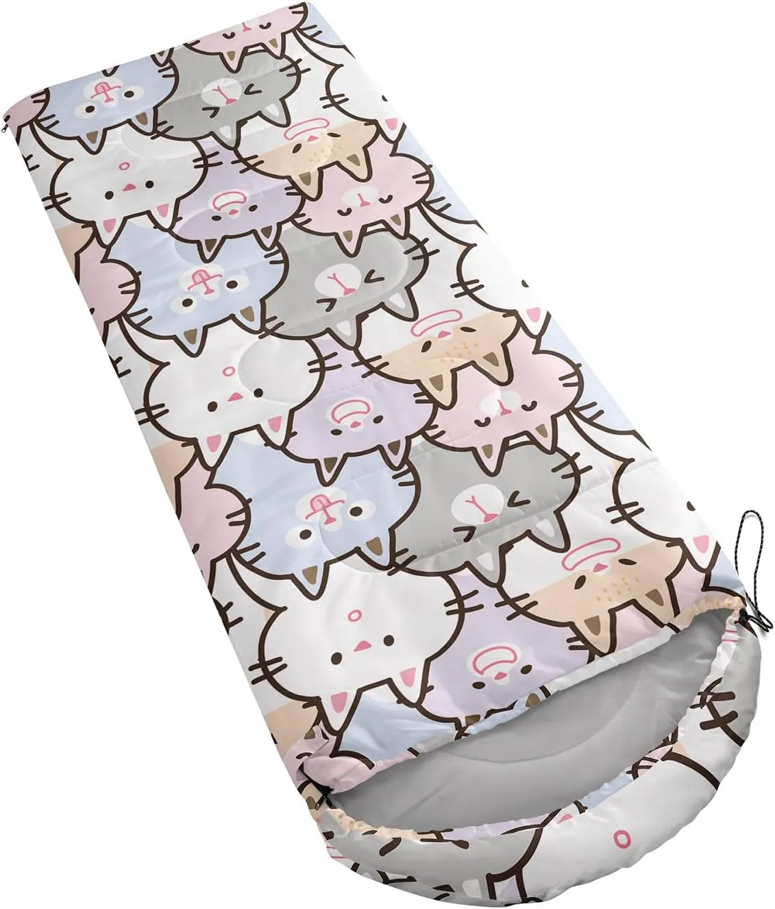 AILONEN Cartoon Camping Sleeping Bag for Boys Girls Adults,Lightweight & Waterproof,3 Season Warm & Cold Weather,Portable,Printed Sleeping Bag,Traveling,Camping,Hiking