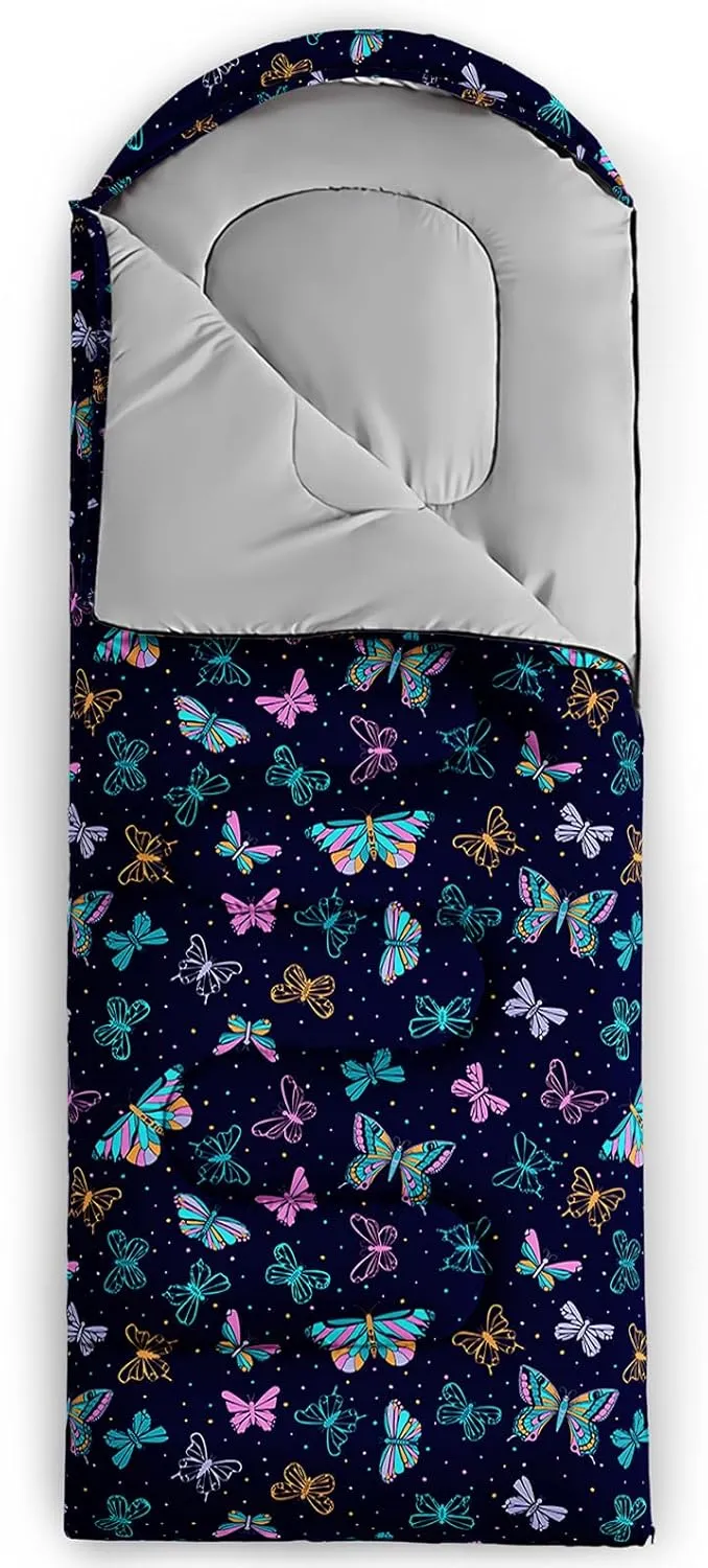AILONEN Dolphin Camping Sleeping Bag for Boys Girls Adults,Lightweight & Waterproof,3 Season Warm & Cold Weather,Portable,Blue Dolphin Sea Animal Print Sleeping Bag,Traveling,Camping,Hiking