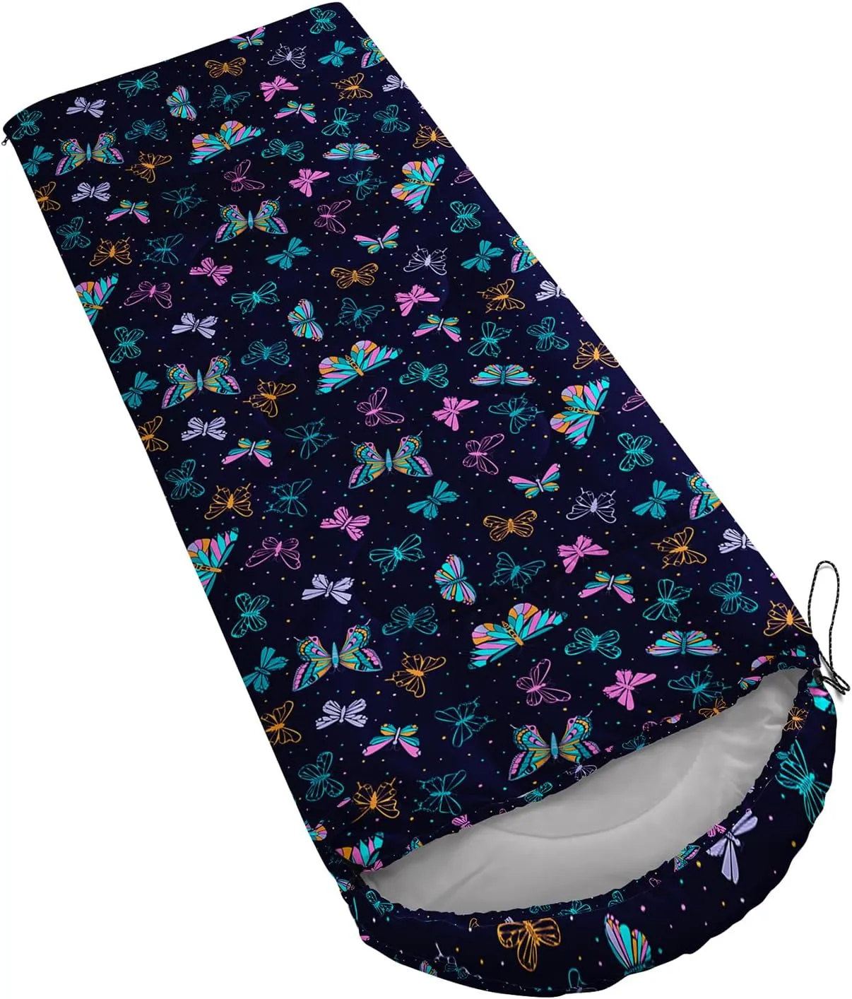 AILONEN Dolphin Camping Sleeping Bag for Boys Girls Adults,Lightweight & Waterproof,3 Season Warm & Cold Weather,Portable,Blue Dolphin Sea Animal Print Sleeping Bag,Traveling,Camping,Hiking