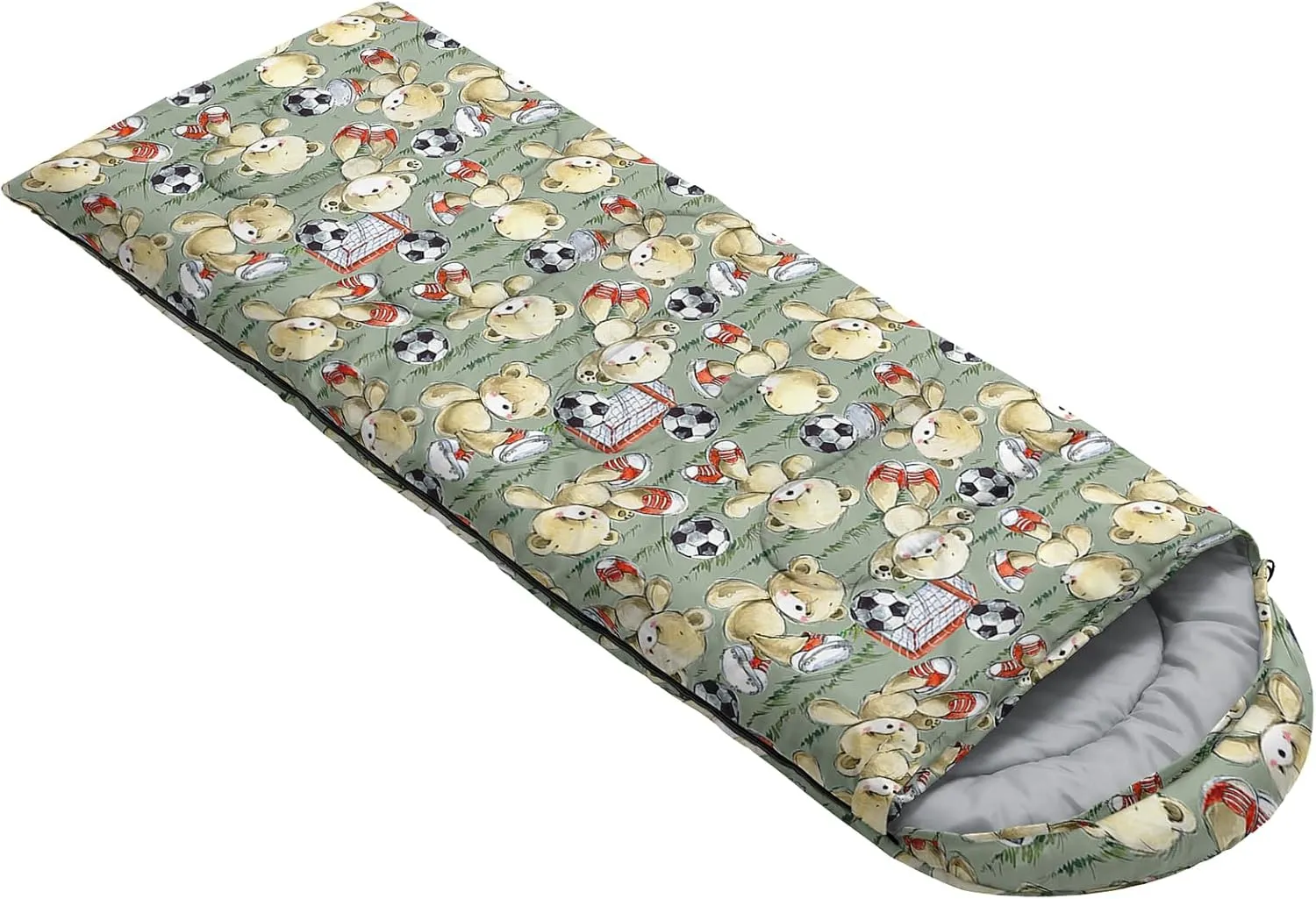 AILONEN Galaxy Wolf Sleeping Bag for Boys Girls Kids,Warm and Cool Weather,Lightweight,Waterproof Backpacking,Starry Night Wolf and Butterflies Print Blue Sleeping Bag for Camping