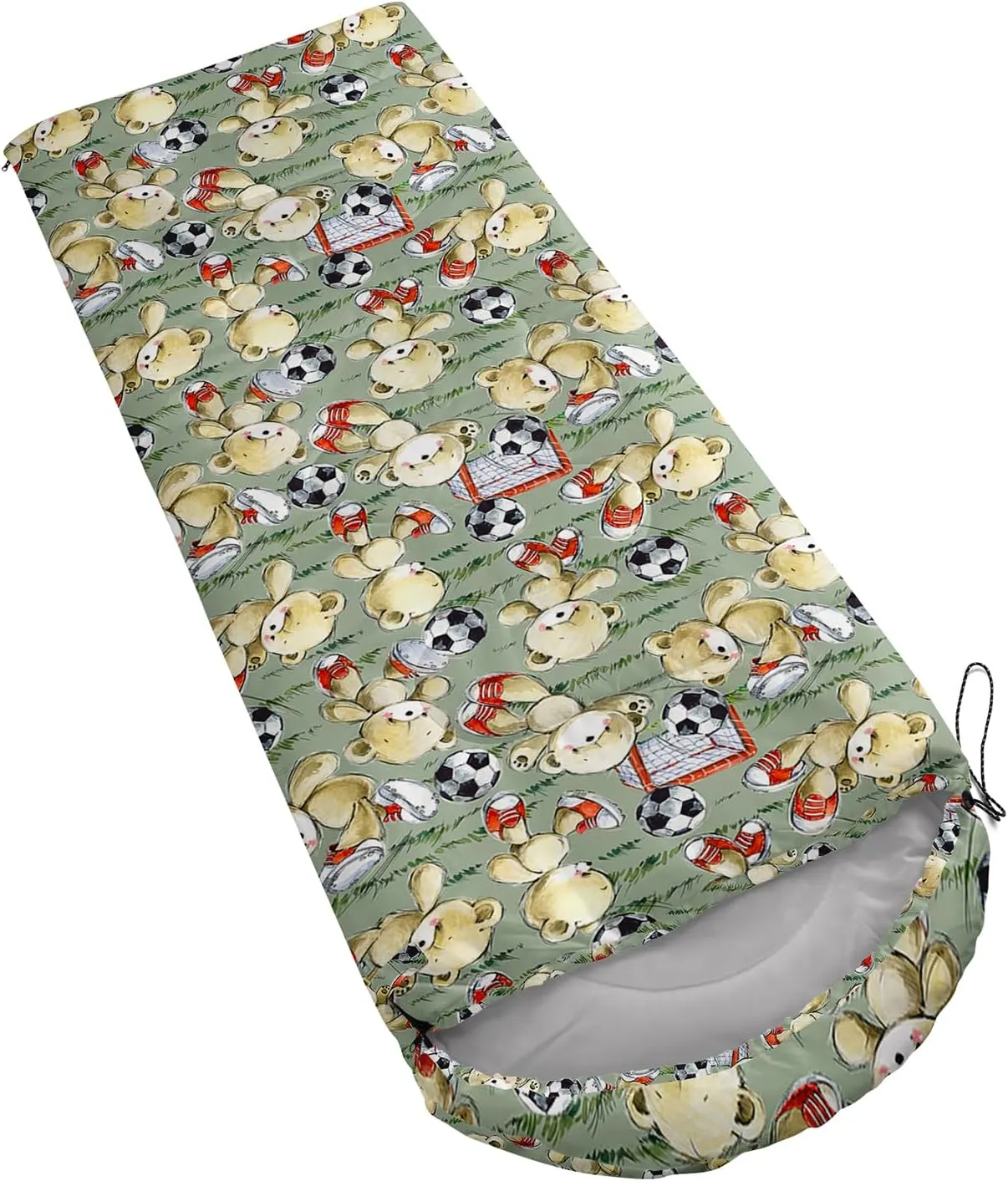 AILONEN Galaxy Wolf Sleeping Bag for Boys Girls Kids,Warm and Cool Weather,Lightweight,Waterproof Backpacking,Starry Night Wolf and Butterflies Print Blue Sleeping Bag for Camping
