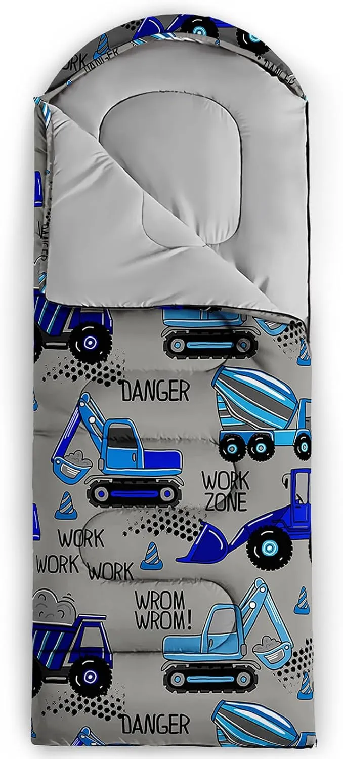 AILONEN Sports Sleeping Bag for Kids Boys,Warm and Cool Weather,Lightweight,Waterproof Backpacking,Soccer Basketball Baseball Rugby Tennis Ball Game Graffiti Sleeping Bag for Camping