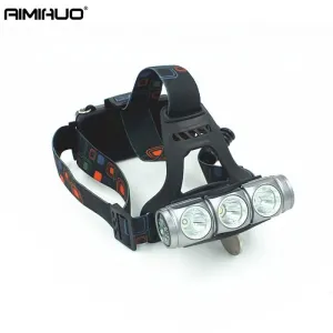 AIMIHUO Cree T6 LED Headlamp Outdoor Camping Head Lamp with Compass Powerful Q5 Headlight Waterproof LED Lamp For 18650 Battery